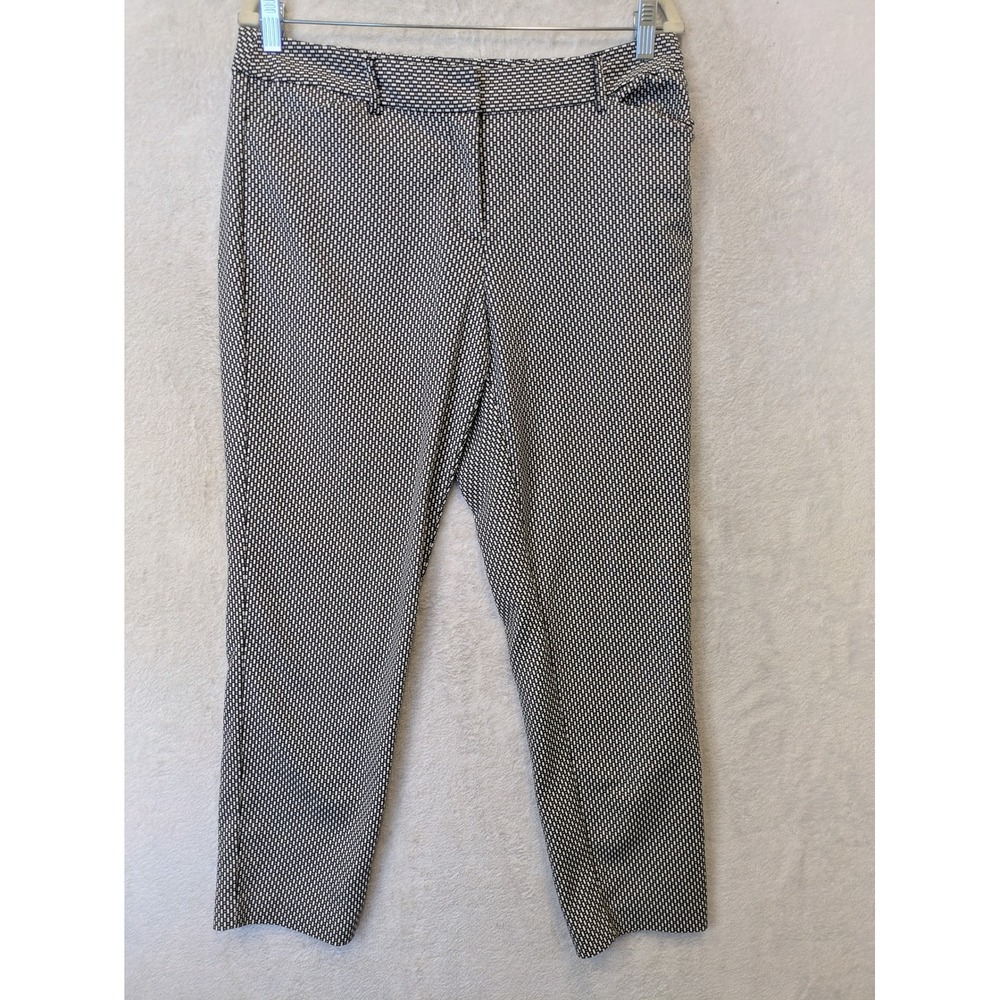 Liz Claiborne Pants Women's 8 Black White Emma Classic Geometric Career Ankle